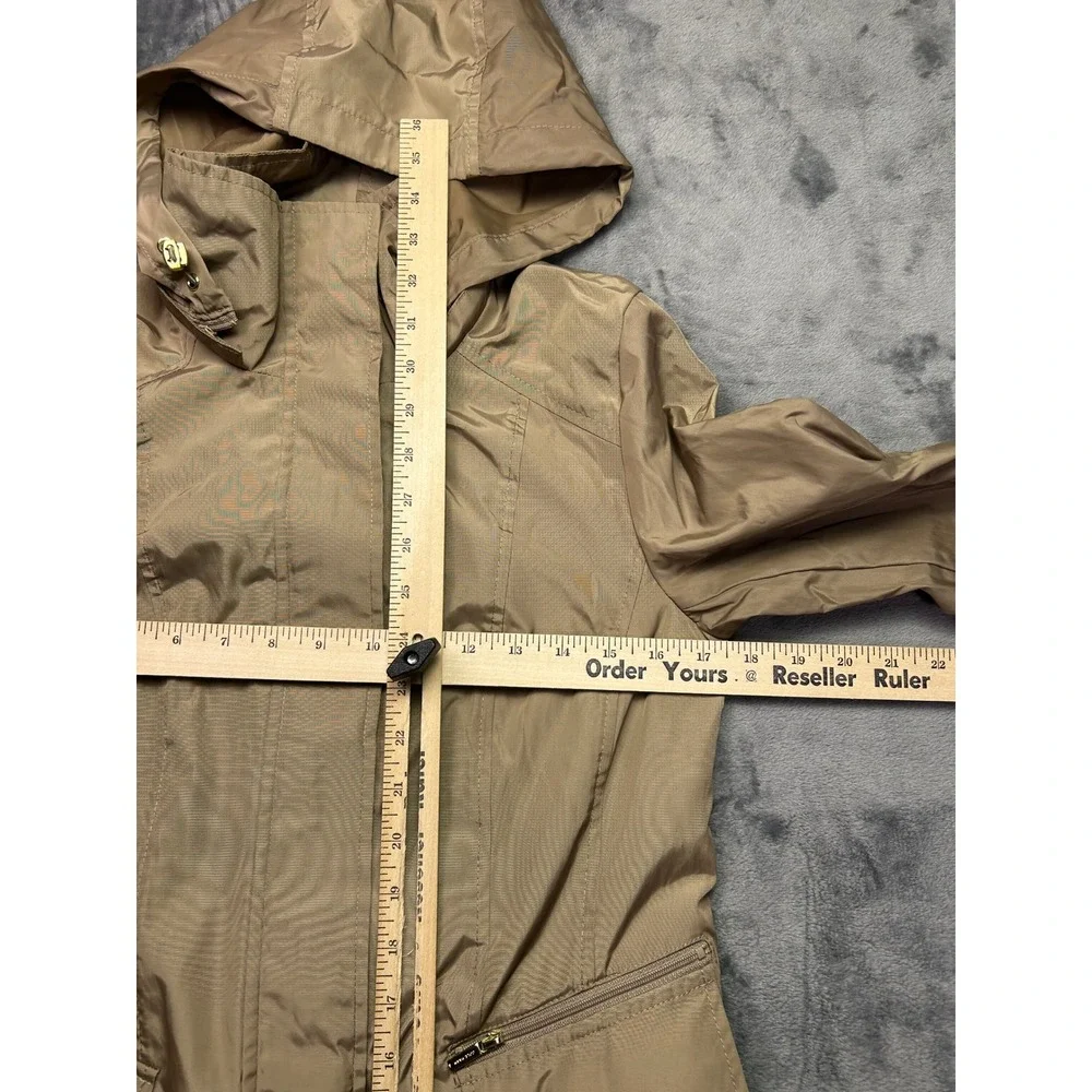 Cole Haan Signature Women's Hooded Trench Coat Tan Lightweight Jacket‎ Size XS